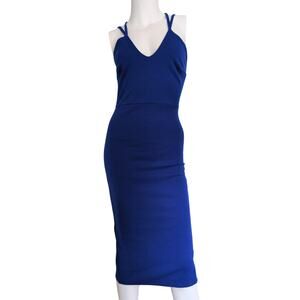 Y2K Bodycon Party Dress 2 Strappy Vamp Midi Clubwear‎ Date Night Stretch
